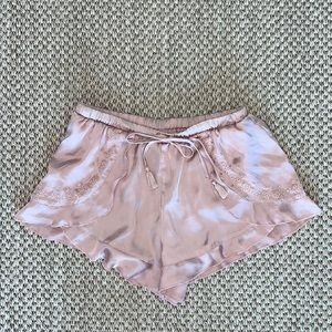 Zara Rose Gold Blush Satin Lingerie Shorts